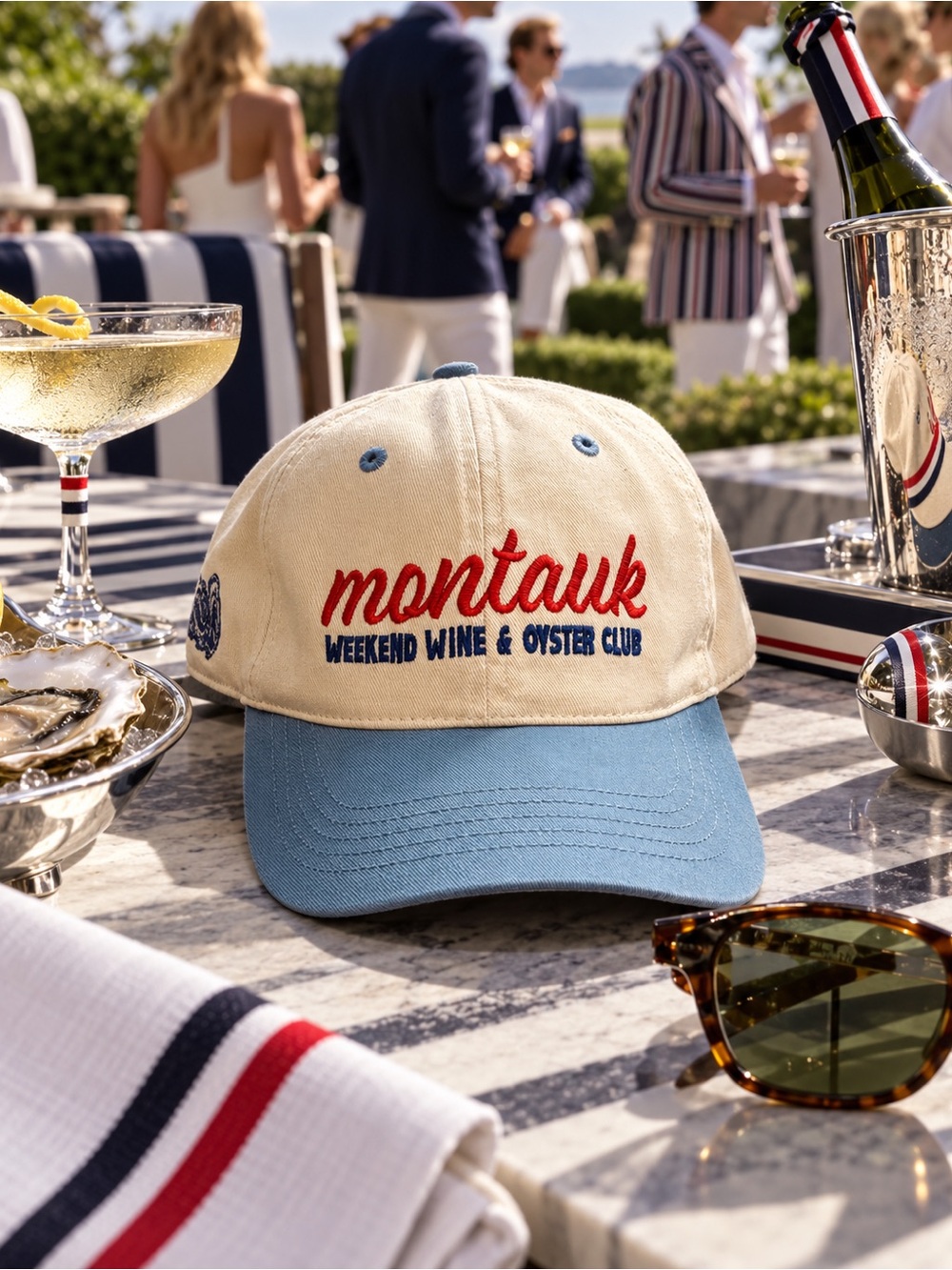 Abercrombie & Fitch Two-Tone Montauk Weekend Wine and Oyster Club Boyfriend Hat